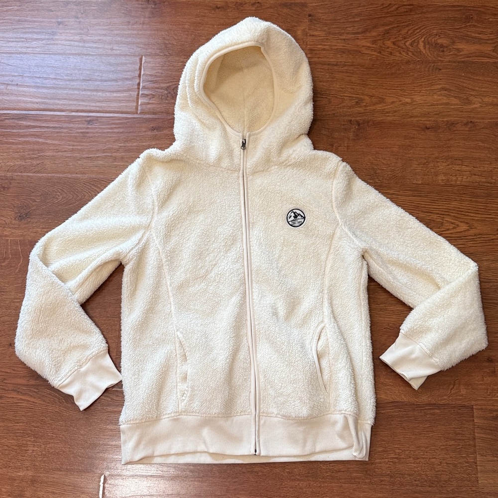 Old Navy Cream Sherpa Jacket with Logo Patch